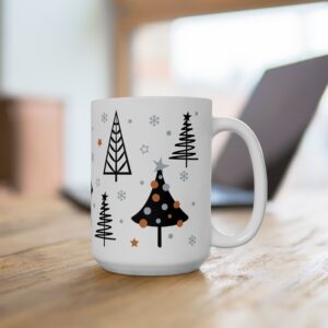 Vintage Christmas Trees Coffee Mug – Whimsical Holiday Cup